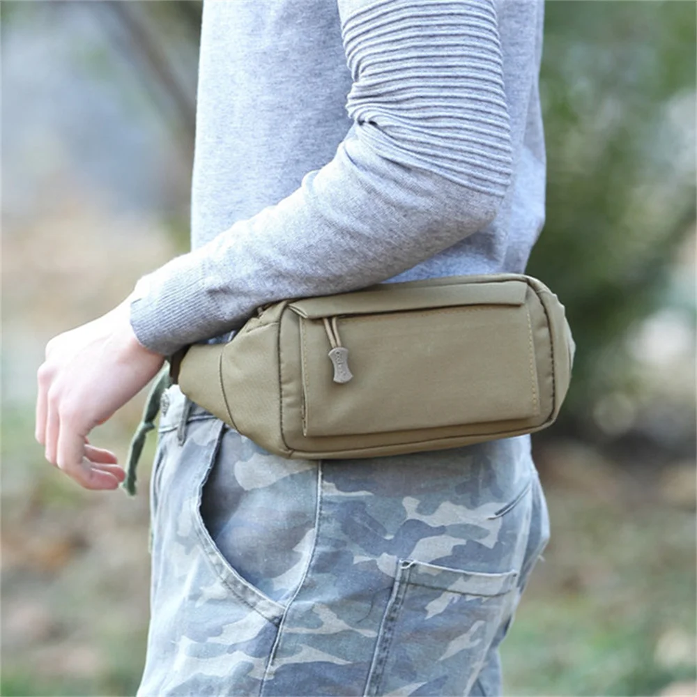 Men\'s Waist Bag Tactical Pouch Men Shoulder Belt Bags Hip Sack Oxford Cloth Belly Waterproof Banana Male Fanny Pack for Phone