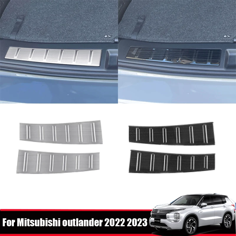 

Для Mitsubishi Outlander 2022 23 2024, защитная пластина заднего бампера из нержавеющей стали, внутренняя защита багажника, защитная крышка