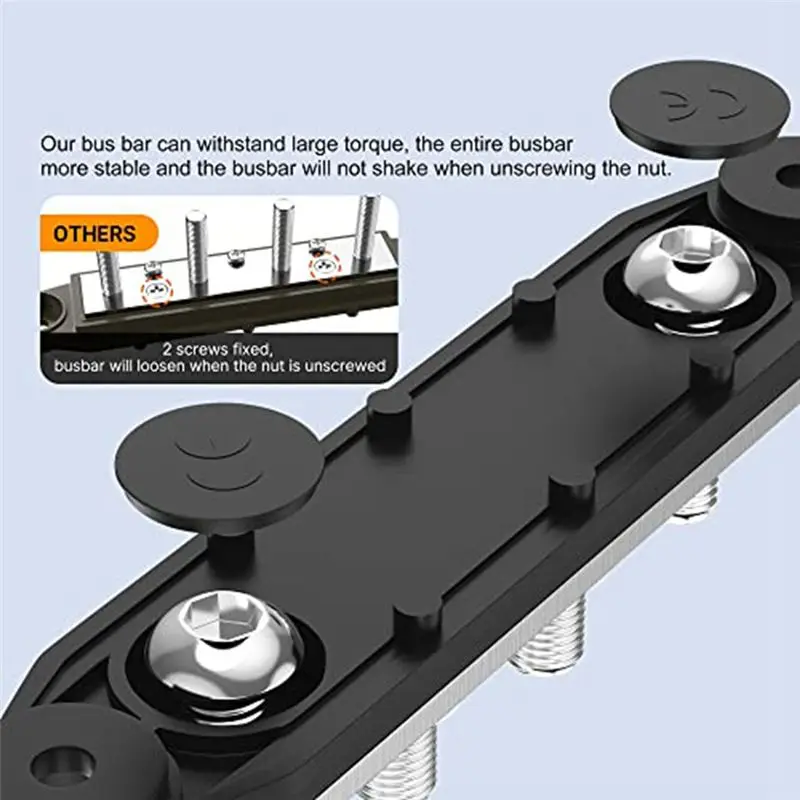 Oct Sale 250A 12V Bus Bar Battery Power Distribution Block Car Audio 12 Volt DC Busbar 4 x 3/8Inch Posts 6 x 8 Screws
