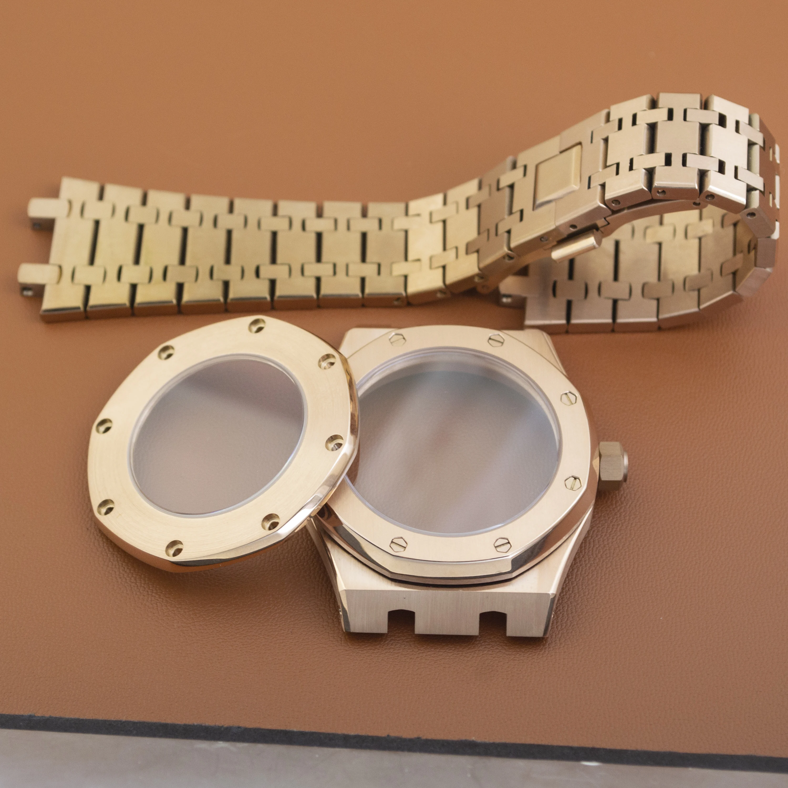41mm Octagon Case Watch Case Strap Stainless Steel 10ATM Waterproof Sapphire Glass for Royal NH35 NH36 Movement 31.8mm Dial