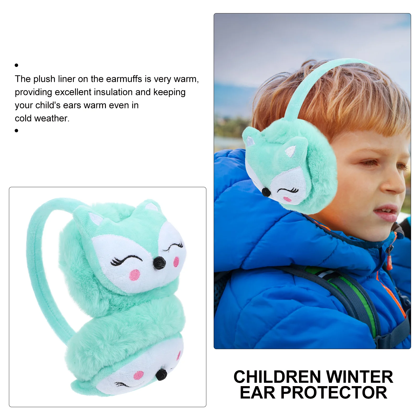 Earphone Child Animal Boys Girls Warmer for Outdoor Plastic Kids Winter Plush Covers