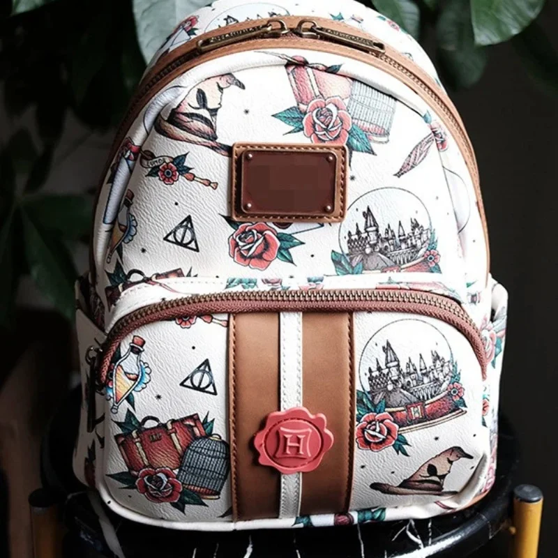 harry potter mini backpack hot topic Amazon.com | Watercolor Icons front zipper pocket Loungefly Harry Potter Deathly Hallows
