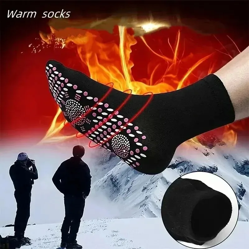 1-8 paires Tourmaline minceur santé chaussette hiver élastique thermique auto-chauffant chaussette soins de santé chaussettes courtes thérapie magnétique