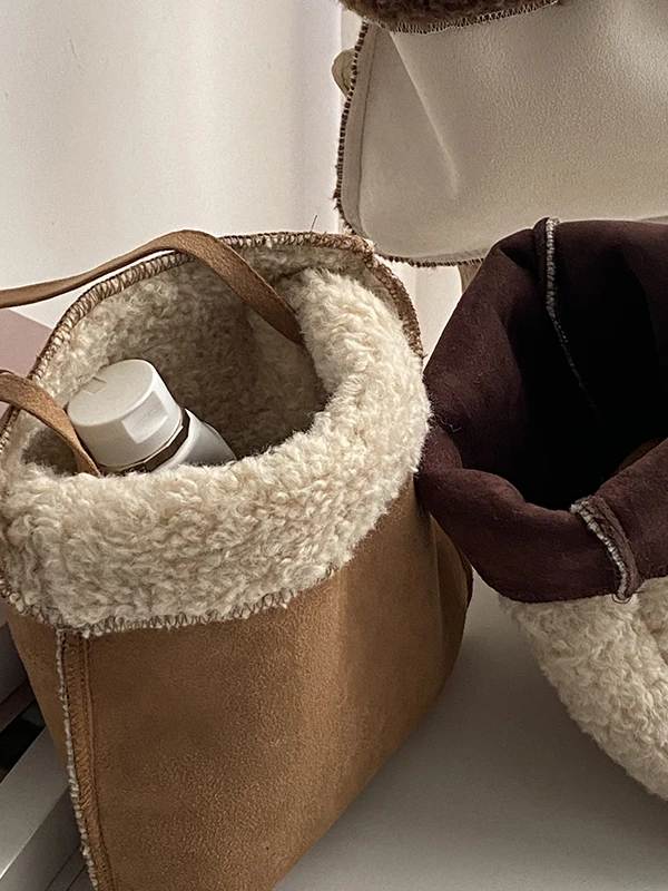 

Мягкая сумка для телефона из меха ягненка, сумка через плечо, сумка Simplici в стиле ретро, корейская замшевая осенне-зимняя женская повседневная сумка Faion