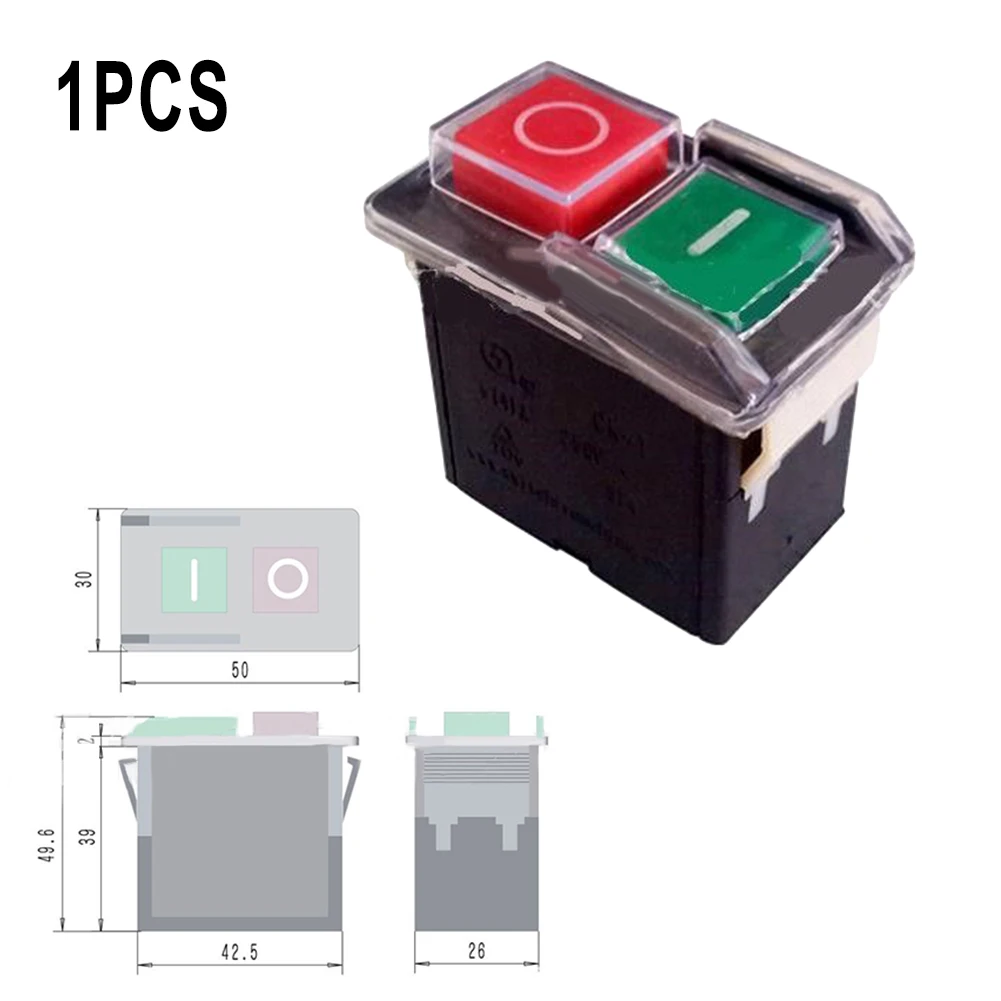 CK1/AC250V Switch 250V 6A/4A IP54 Safety Switches Universal 2.0*2.0*1.2in Black Button CK1/AC250V Control Switches