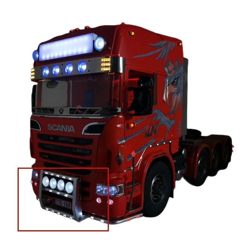 CNC LED Front Bumper Light for Tamiya 1/14 RC Truck Scania 620 56323 730 RC Cars DIY Upgrade Lamp Parts