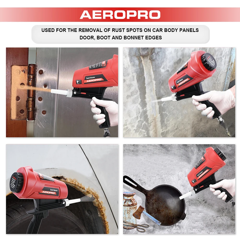 AEROPRO الهواء الرمال الناسف مجموعة أدوات رش الطلاء بندقية آلة يده الهوائية التفجير بندقية لإزالة الطلاء ، مزيل الصدأ المعدني