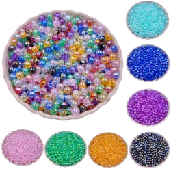 40-200Pcs 4-8mm DIY Crafts Loose Beads  Jewelry Making AB Color Acrylic Transparent Wholesale Round Necklace Bracelet