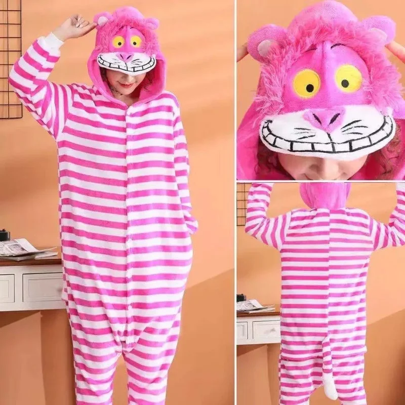 Pijama de Natal infantil, Macacão Kigurumi, Onesie, Macacão Animal, Desenhos Animados Fantasias Cosplay, Cheshire Cat Pijama