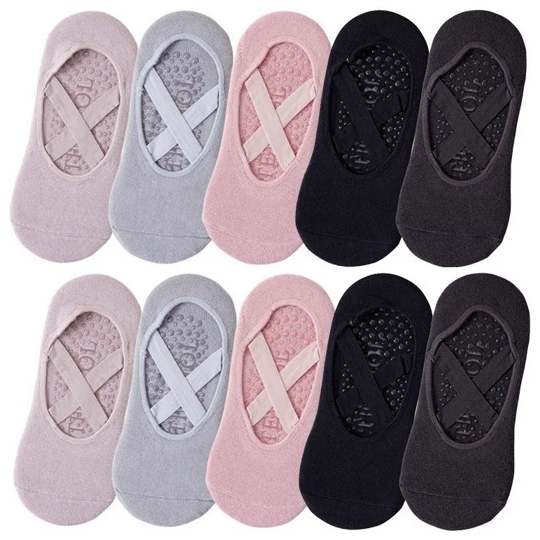 1/3  Pairs Yoga Socks Women Cotton Silicone Non-slip Pilates Grip Towel No-Show Barre Sock
