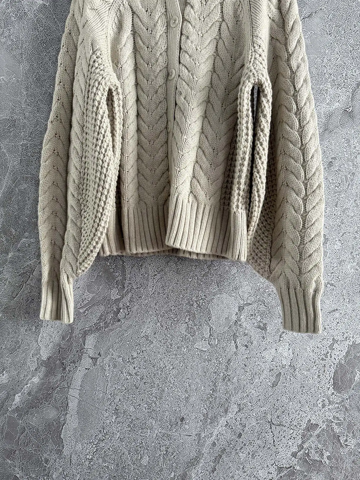 المرأة التقلبات سترة محبوكة الخريف الشتاء جولة الرقبة واحدة الصدر طويلة الأكمام سترة فضفاضة #5