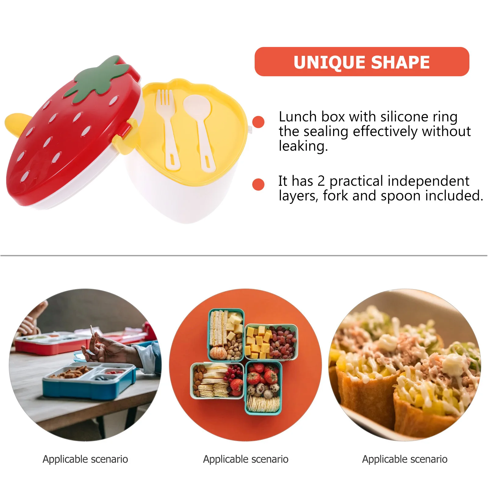 

Double Layer Crisper Insulated Leakproof Food Carrier Portable Meal Prep Container Storage Lunch Box Kitchen Barware