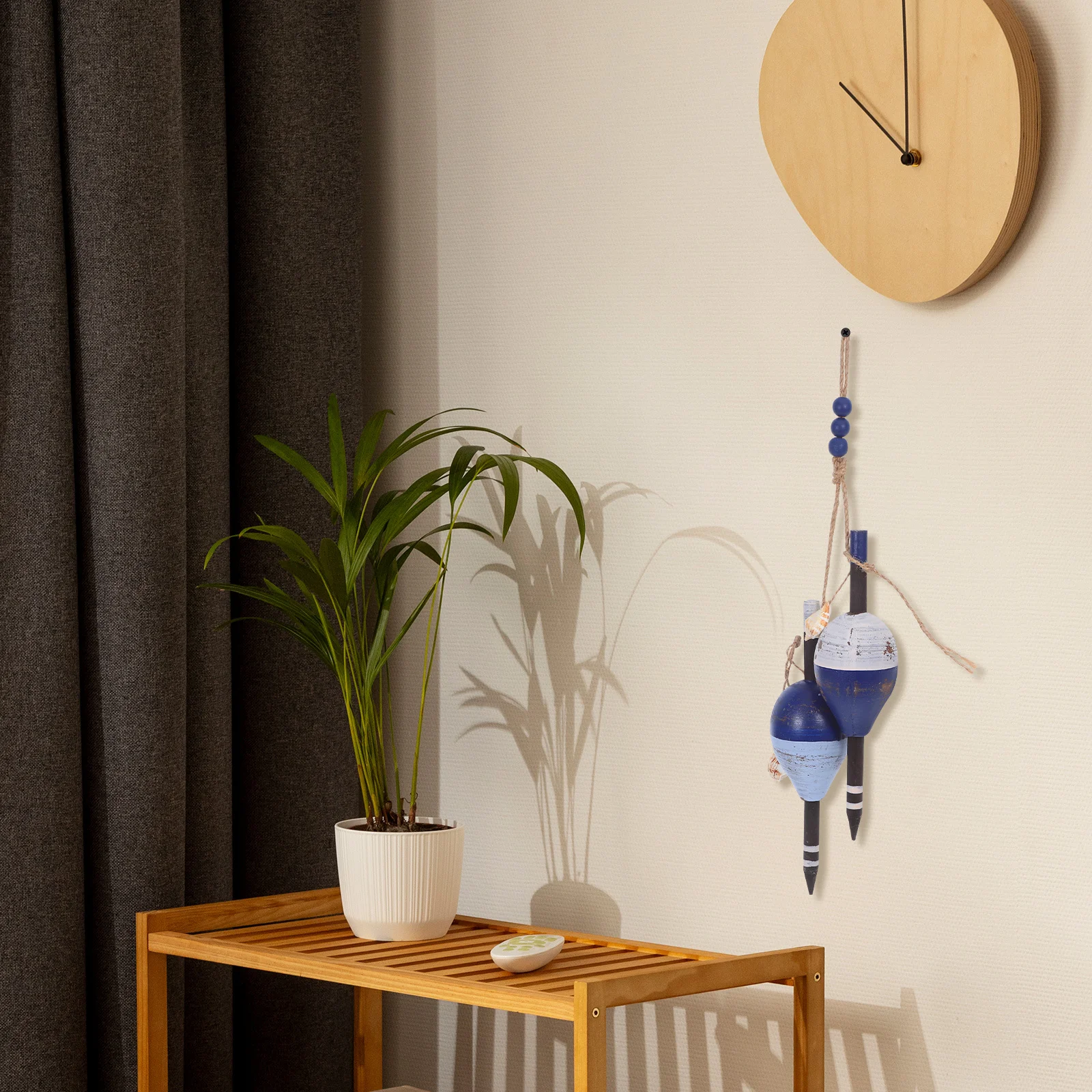 

Wooden Nautical Buoy Wall Decor Mediterranean Style - Vintage Hanging Coastal Art for Bedroom Living Room Beach House Rustic