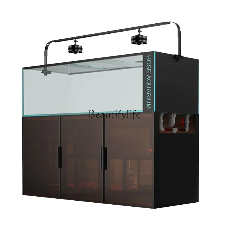 

LD33Glass fish tank rectangular household large living room bottom filter office medium ecological ultra-white tank