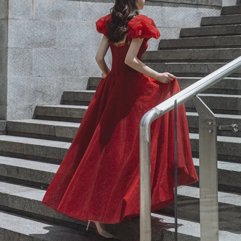 

Длинное вечернее платье Princ Sle для женщин, свадебное, с пышной юбкой, цвета шампань-розовый, для торжественных церемоний