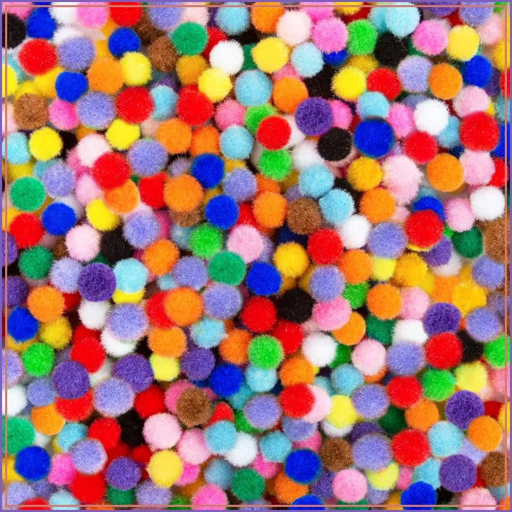 

2000 Pcs 1cm Assorted Pompoms Multicolor Arts and Crafts Fuzzy Pom Poms Balls for DIY Creative Crafts Decorations