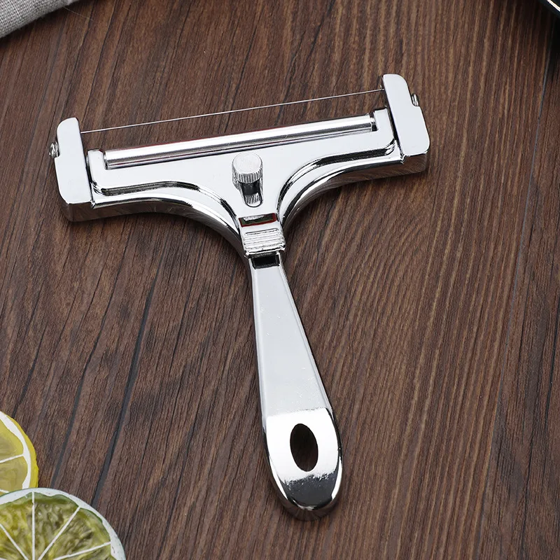 1pc Stainless Steel Wire Cheese Slicer, Adjustable Thickness Cheese Cutter For Soft, Semi-Hard Cheeses Kitchen Cooking Tool