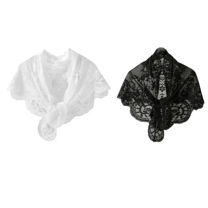 

A52E Mantilla Flexible Lace Head Cover Lightweight Design Heat Resistant Fabric