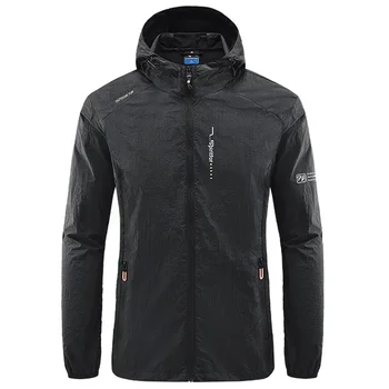 Summer Outdoor Quick Dry Sun-Protective Thin Jacket Men Hiking Fishing Cycling Hooded Gym Sport Windbreaker Ultra Light Coats 4