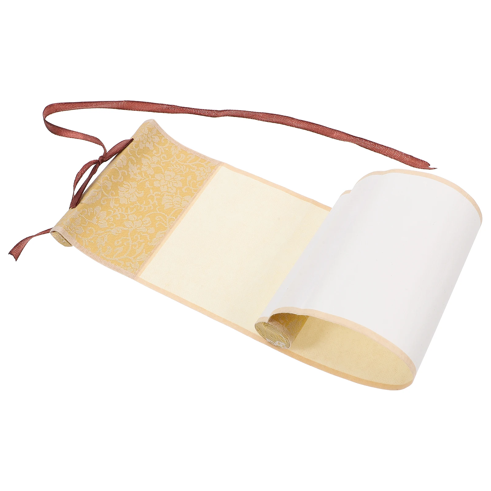 

Retro Hanging Painting Scroll Blank Paper Reel Decorations Vintage Calligraphy Artwork Mini Gold Edge Wall Decor Chinese