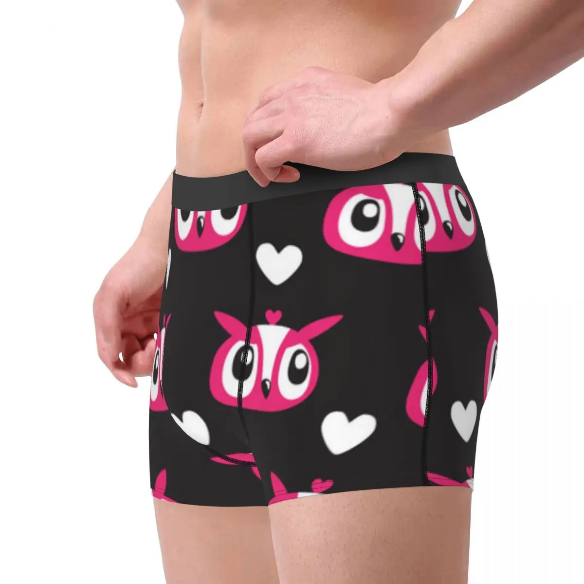 Mens Boxer Sexy Underwear Cute Owl Heart Underpants Male Panties Pouch Short Pants