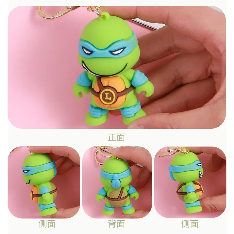 Adolescente Mutant Ninja tartarughe portachiavi Anime Cartoon Silicone bambola portachiavi Charms zaino ciondolo portachiavi auto decorazione regalo