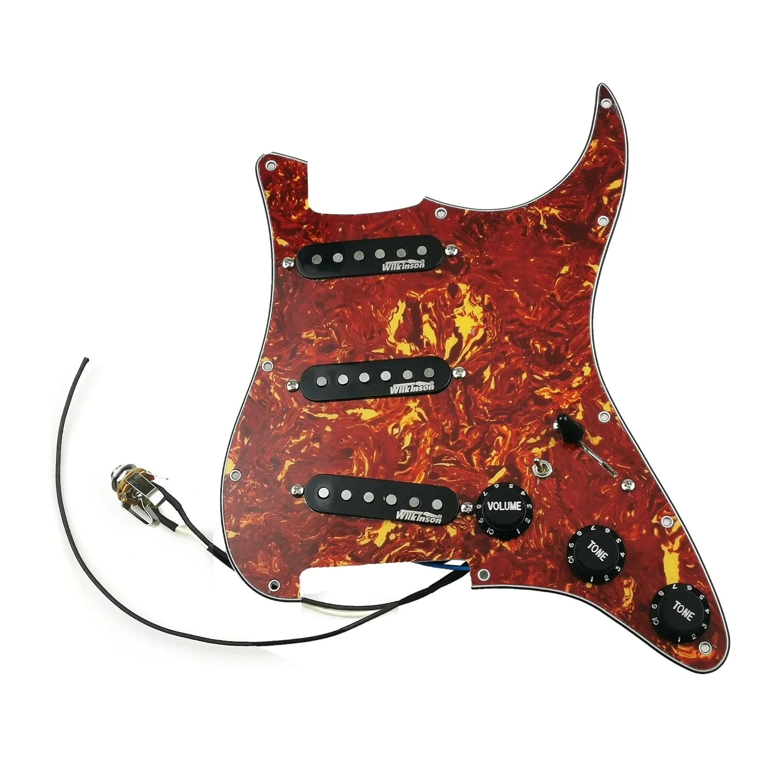 

Guitar 7-Way type fully loaded Prewired Pickguard SSS Ainico 5 Single coil Pickups Set guitar parts