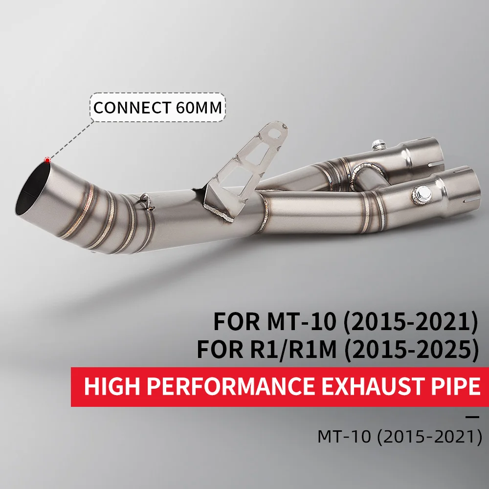 

For YZF MT-10 R1 R1M Motorcycle Exhaust Full Systems Motorcross Slip on Front Pipe Stainless Steel Motorbike 2015-2021 2015-2025