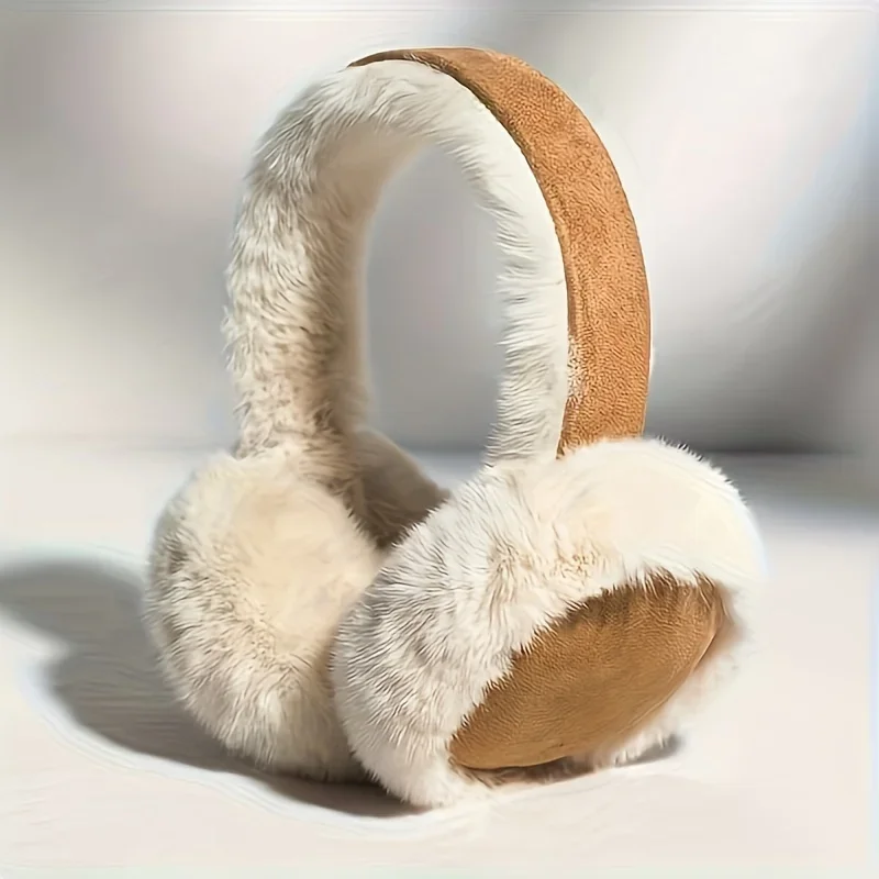 Soft & Cozy Pair of Classic Suede Plush Ear Warmers - Non-Slip Foldable Earmuffs for Men & Women,Perfect Gift for Christmas