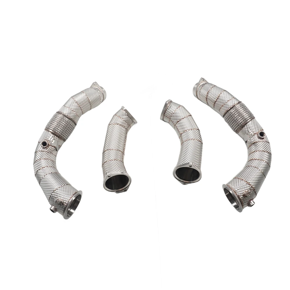 2023+ X6M 4.4T F96 Exhaust Straight Header Downpipe 304 Stainless Steel Heat Shield for New Condition for  Tuning Exhaust