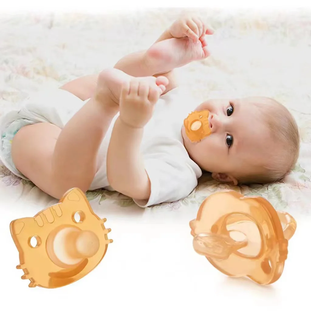 New Creative Silicone Bear Pacifier Day Round Head Night Flat Head Storage Box Chain Baby Teether Toys Newborn Pacifier