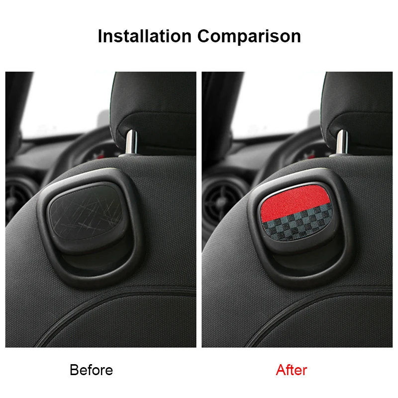 2pcs Leather Car Rear Seat Back Handle Decal Cover Protective Sticker for MINI Cooper JCW F56 Decorative Interior Accessories