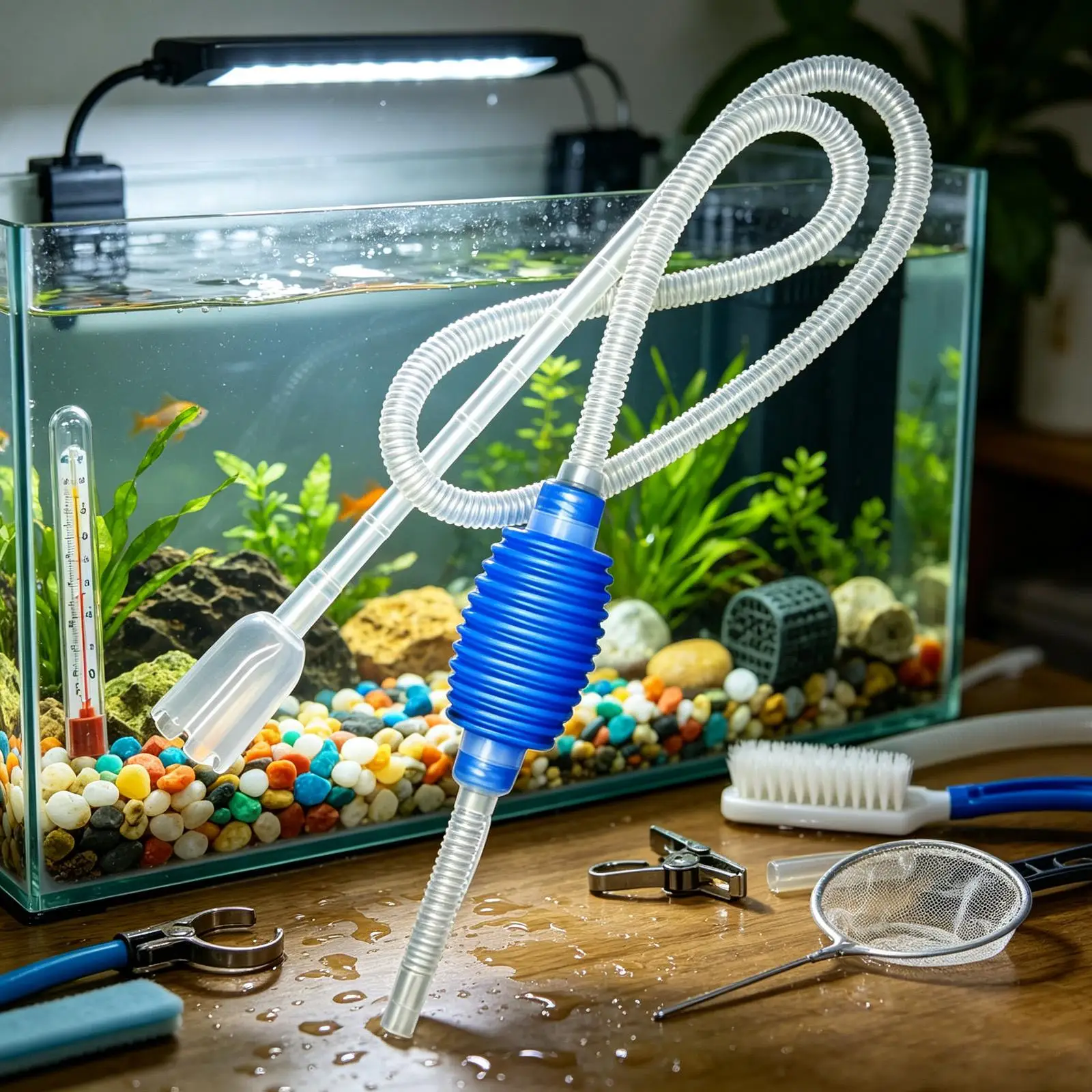 Siphon für Aquarien 1,4 Meter Vakuum-Kiesreiniger Wasserwechsler Schildkrötenbecken-Reinigungswerkzeuge für Fischbecken Zuchtbox Zuhause – Detail 4