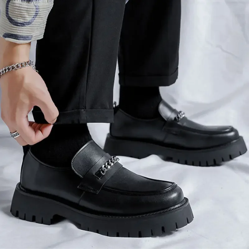 Men Boots New High-Top British Korean Tooling Boots All-Match Trendy Shoes Spring And Autumn Middle-Top Men's Boots Dress Shoes