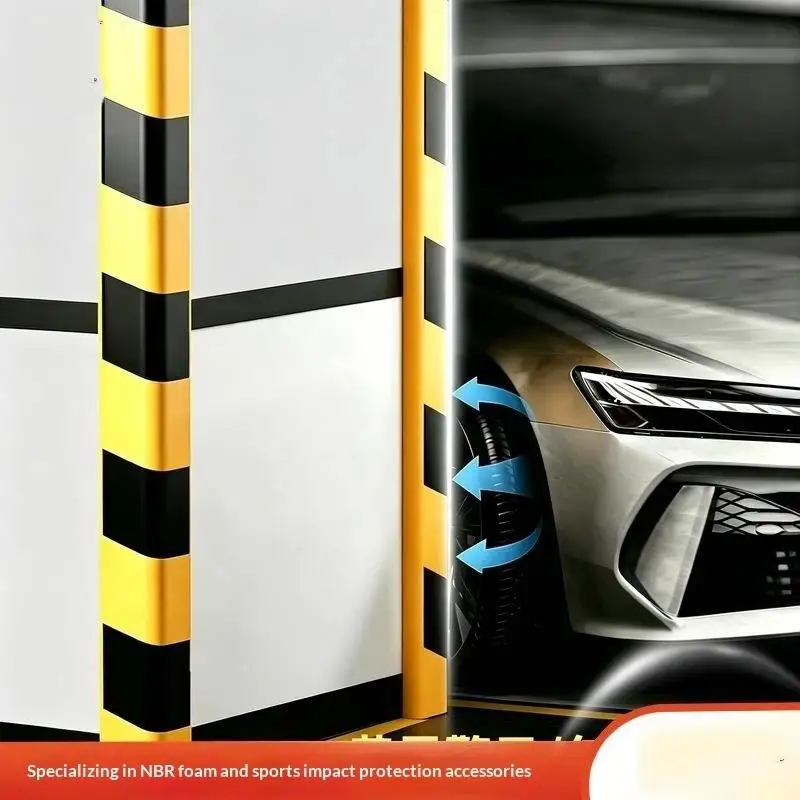New 2M Garage Wall Guard Self-adhesive Anti-collision Car Door Corner Protection Sticker Thickened Black&Yellow Color