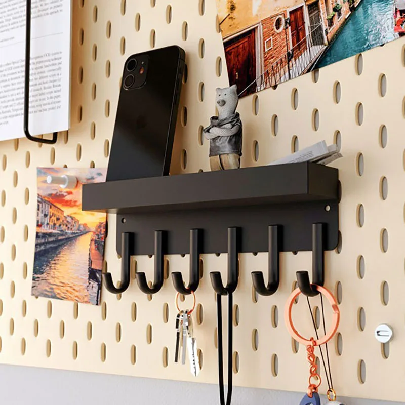Wall Mounted Clothes Rack Key Hook Storage Racks Entrance Foyer Hook Creative Metal Clothes Hooks Bathroom Kitchen Home Decor