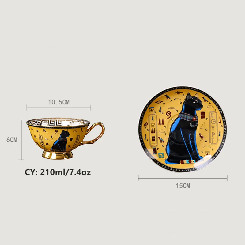 Ancient Egyptian-style Luxury Ceramic Cups, Milk, Ceramic Coffee Cups and Tea, Modern Gifts Household Tea Cups and Drinking Cups