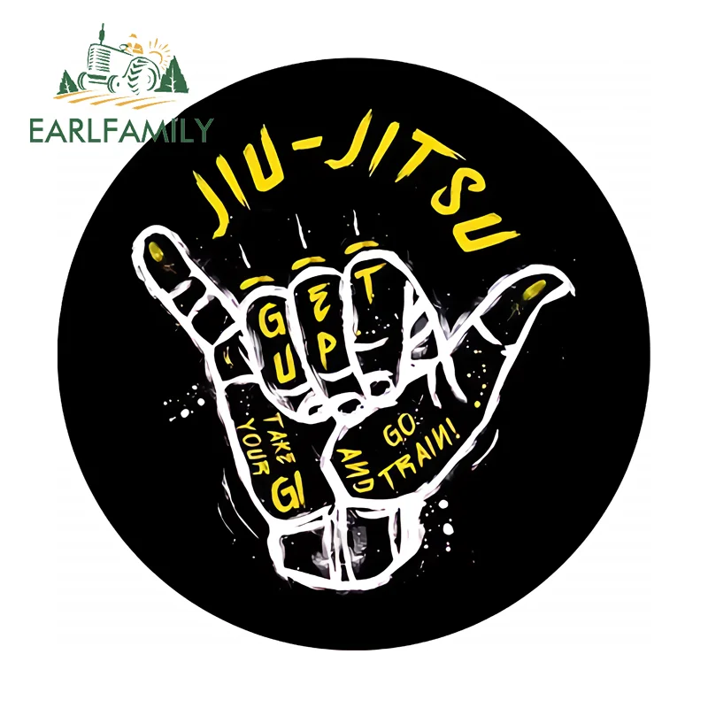 EARLFAMILY Creative Jiu Jitsu Sticker For Wall Room Table Motorcycle Truck Car Window Glass Helmet Waterproof Decal Car Door