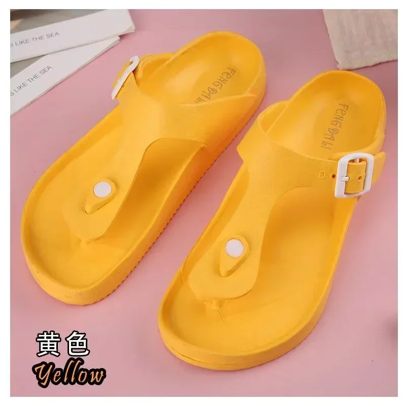 Sandalias planas con hebillas para Mujer, chanclas de talla grande 43, para uso exterior