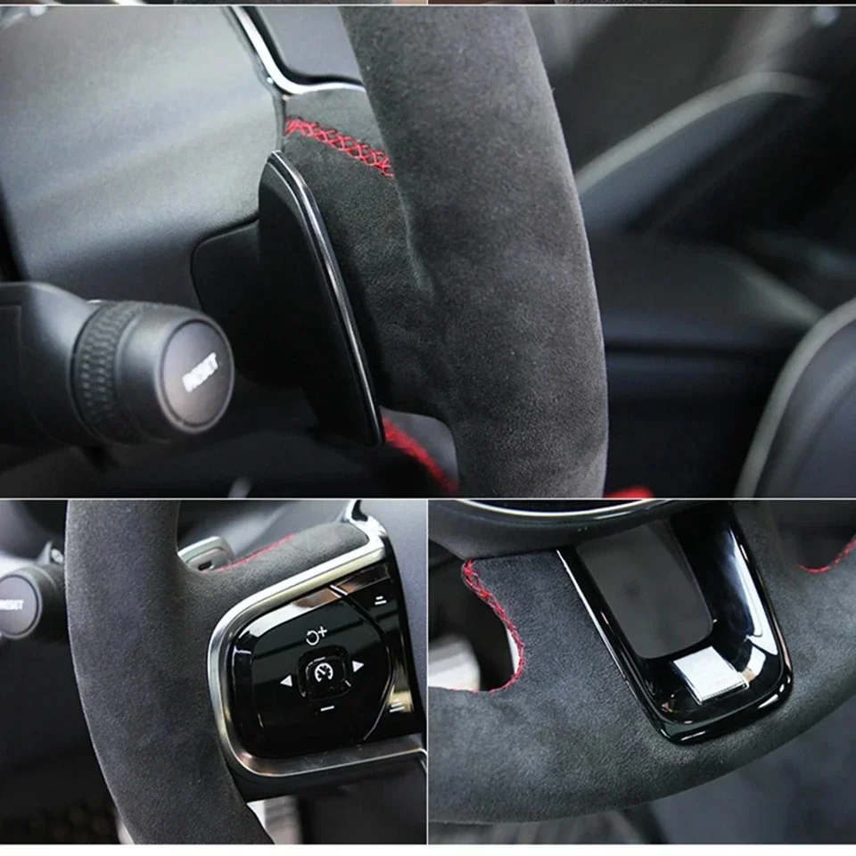 Handgenähter Lenkradbezug aus weichem Wildleder für BMW M Sport G30 G31 G32 G20 G21 G14 G15 G16 X3 G01 X4 G02 X5 G05 – Detail 2