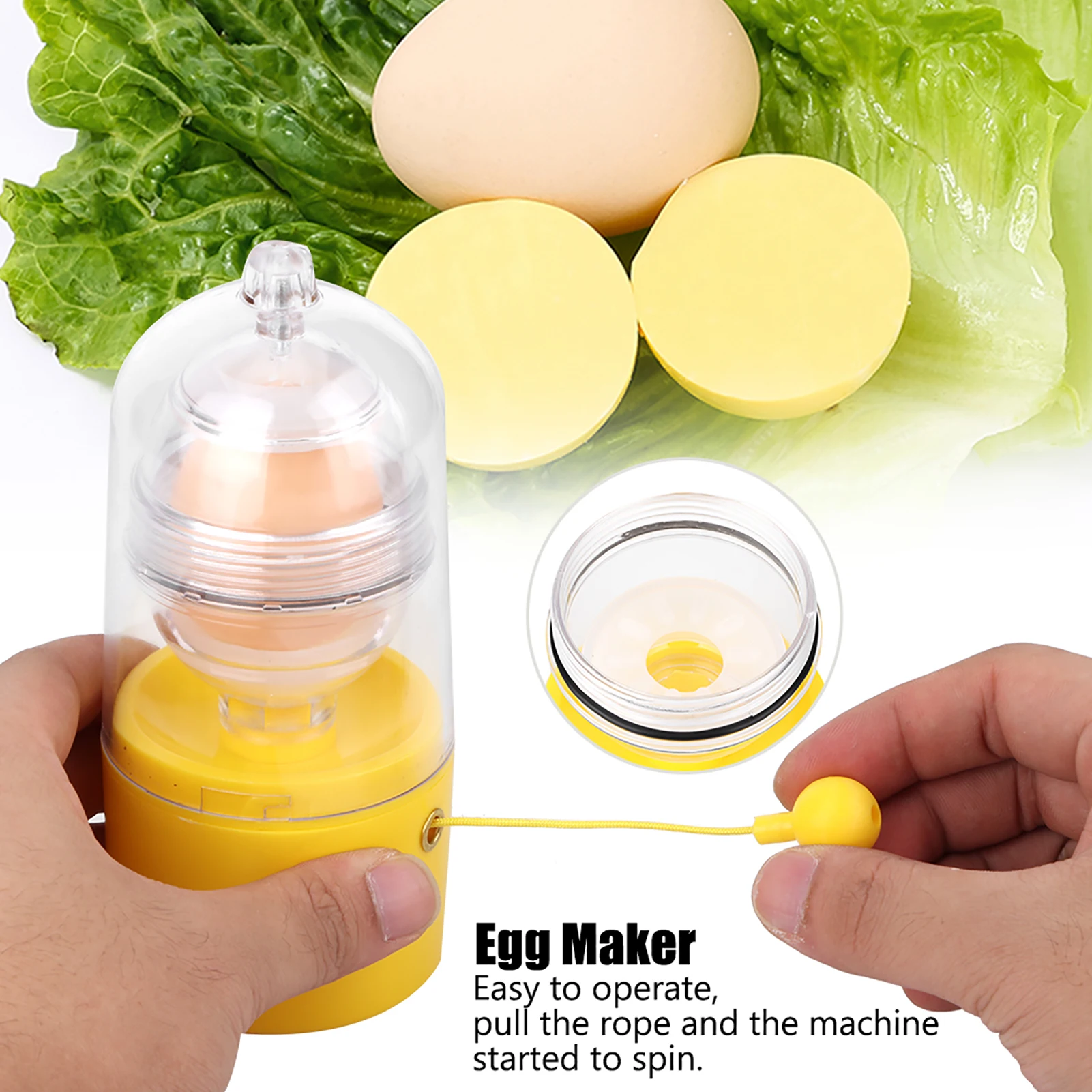 Egg Yolk Shaker Gadget Manual Mixing Golden Whisk Eggs Spin Mixer Stiring Maker Puller Kitchen Cooking Baking Tools