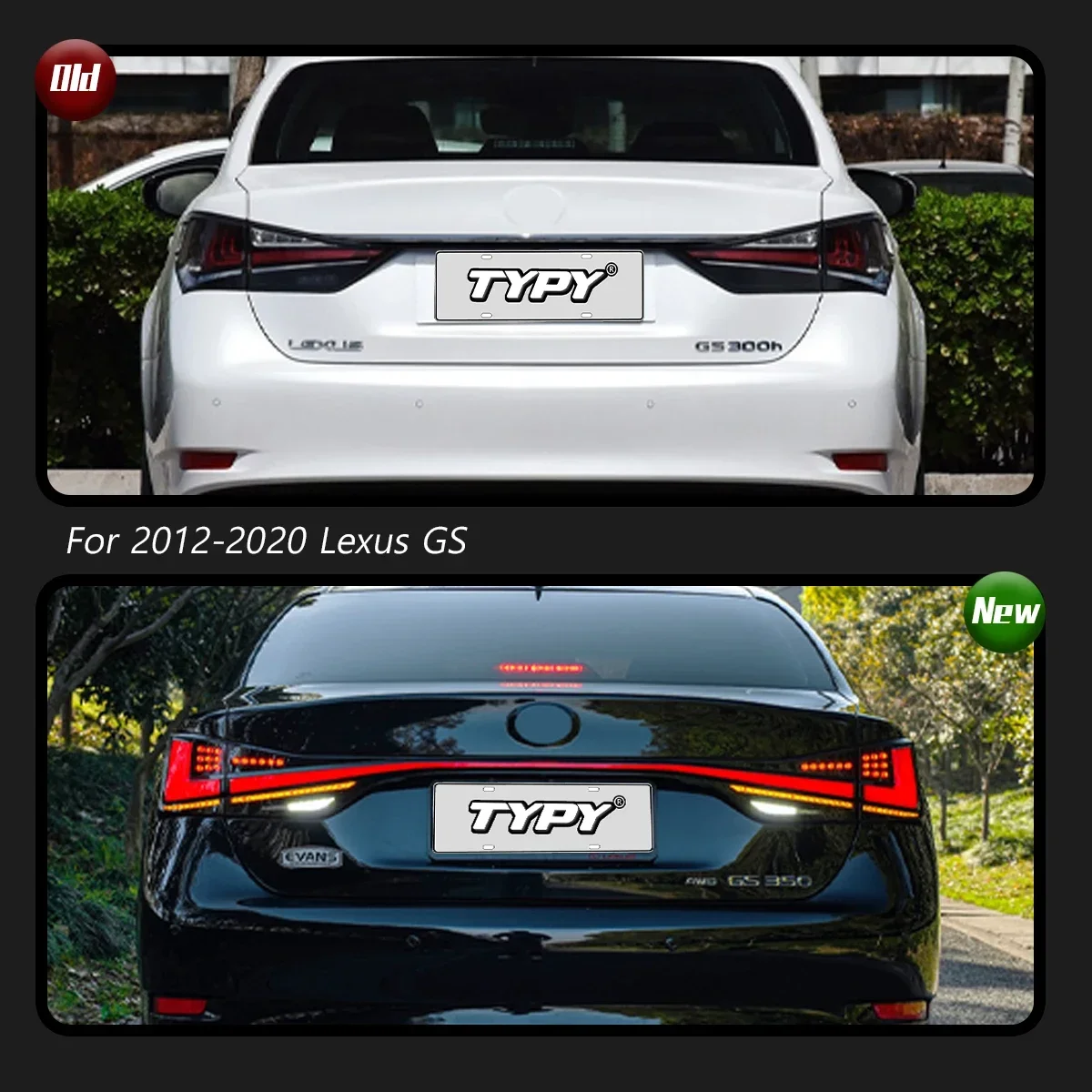 

TYPY автомобиль для Lexus GS светодиодный задний фонарь 2012-2020 обновление модифицированный для нового DRL динамический указатель поворота светодиодный задний фонарь автоаксессуары