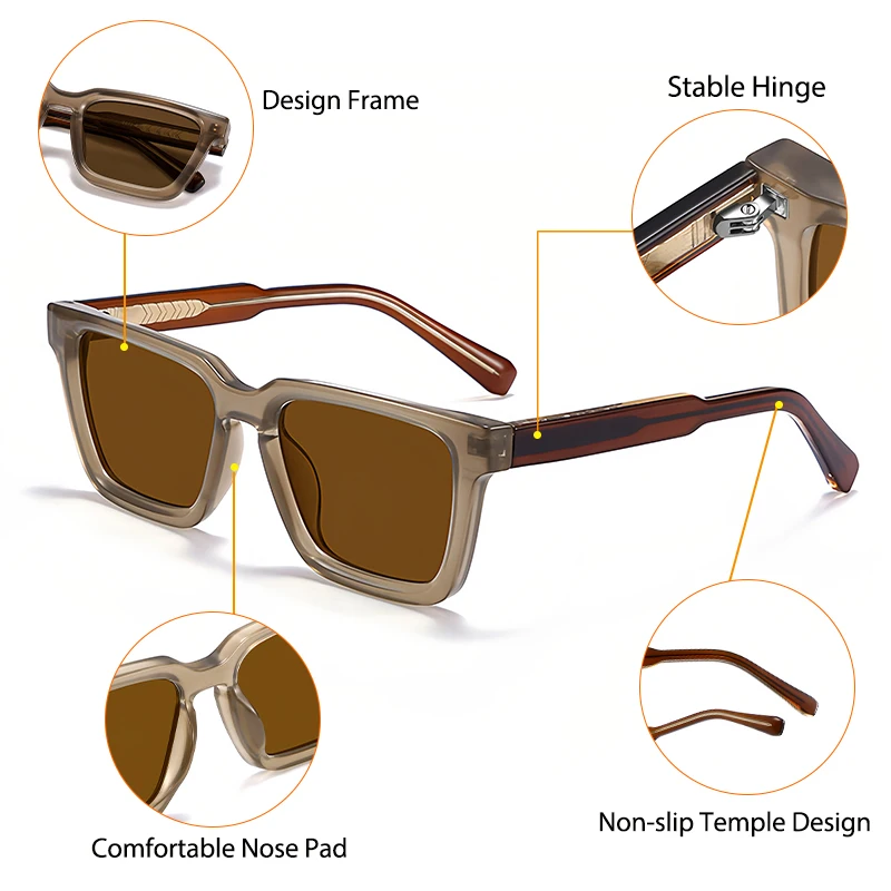 CATERSIDE مربع الرجال الاستقطاب النظارات الشمسية عالية الجودة Tr-90 إطار نظارات شمسية واقية النساء في الهواء الطلق نظارات للقيادة UV400 #6