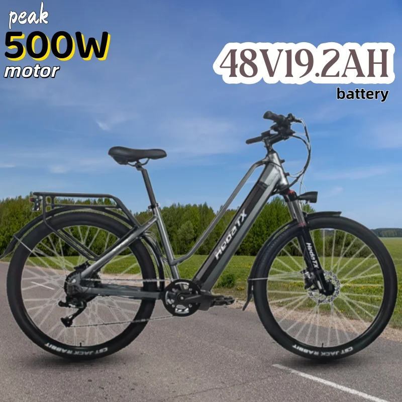 Heda TX10 electric bicycle peak 500W motor 48V 19.2AH battery electric bike 27.5 inch tire 45km/h city commuting riding e bike image 4