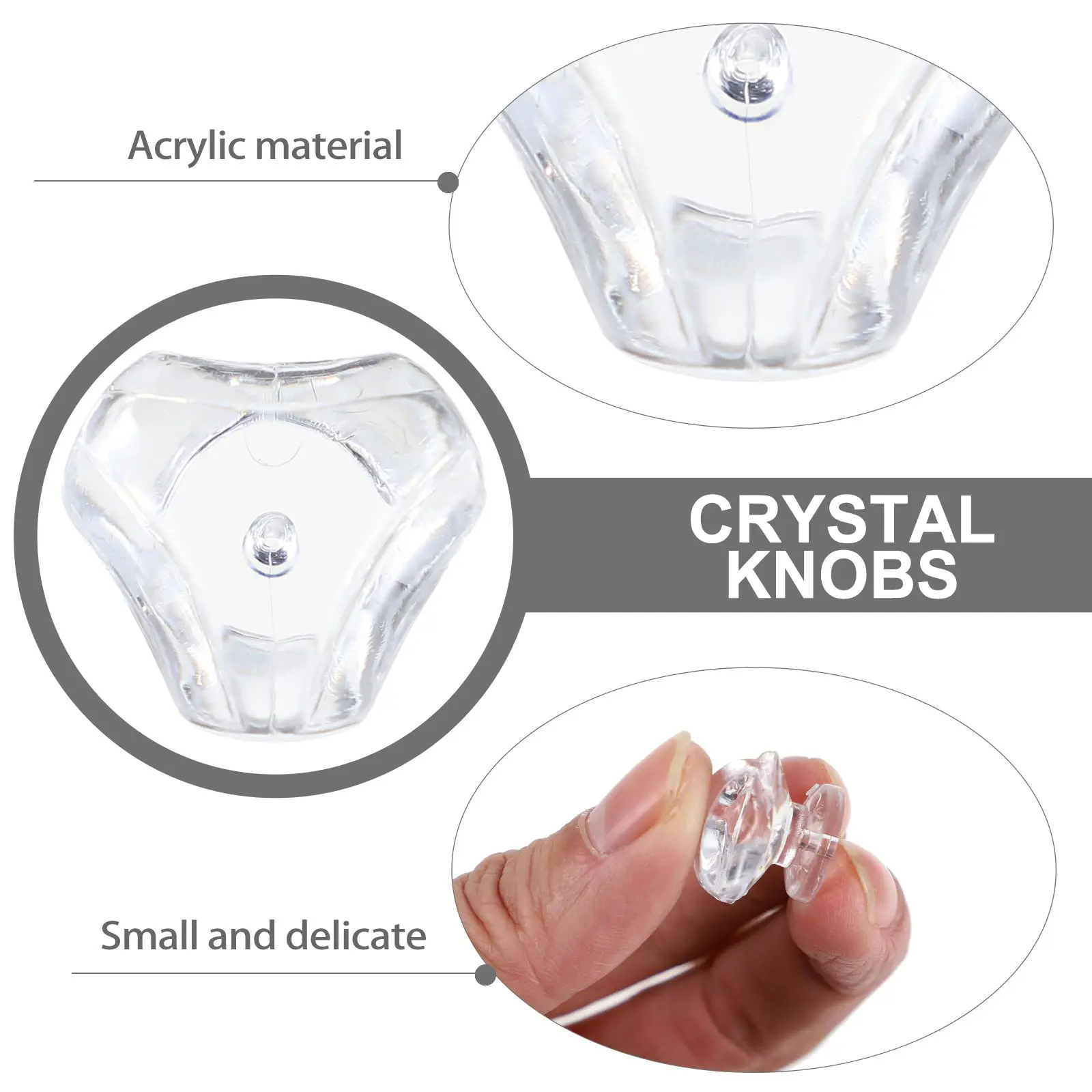 

50 Pcs Acrylic Handle Mini Decorative Knob Small Drawer Knobs Decoration Triangle Crystal