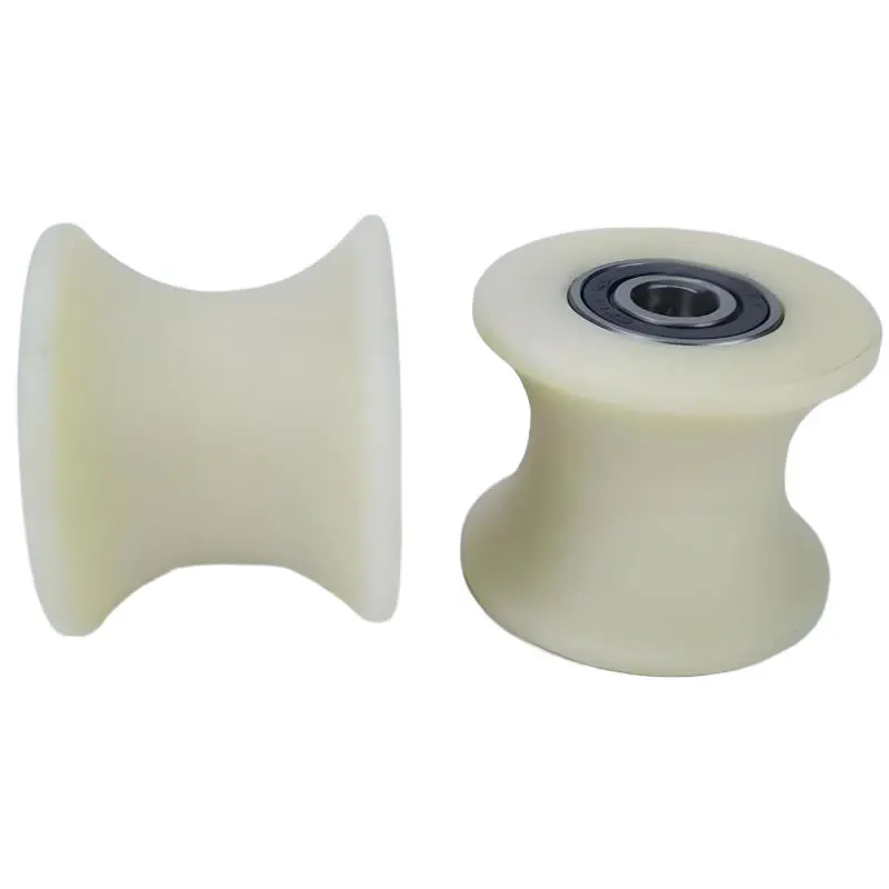 U shaped groove Nylon pulley Plastic roller Sliding door track guide wheel Double bearing Lifting wheel Power cable release