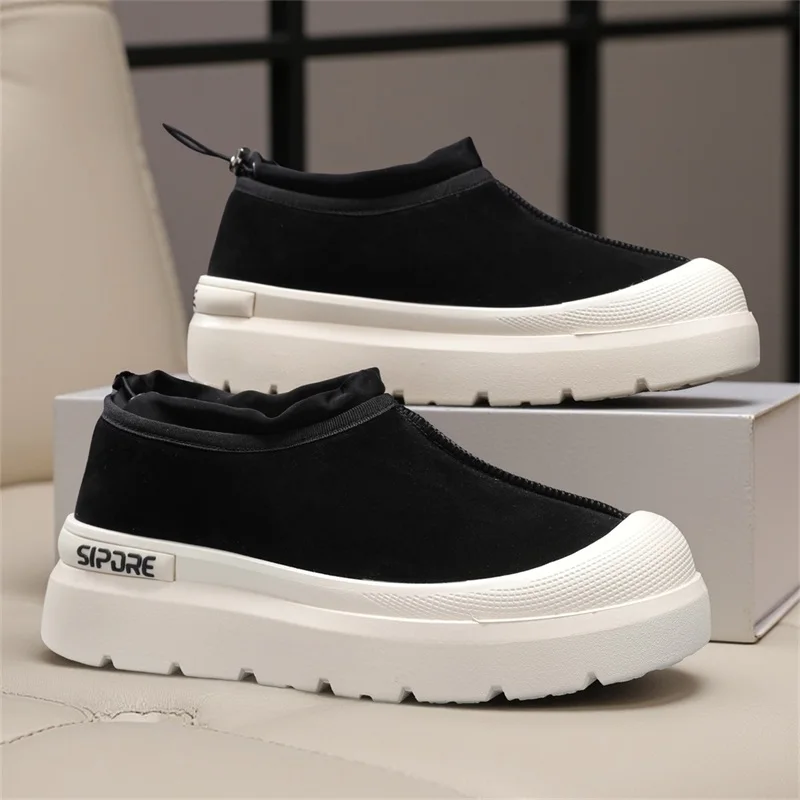 

Slip-On Fleece-Lined Thickened Snow Boots for Men and Women, Winter Couple Style Thick-Soled Cotton Shoes, Warm Casual Shoes