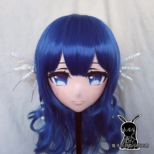 (RB293)Quality Handmade Female/Girl Resin 3/4 Head Japanese Cartoon Character Cosplay Kigurumi Mask Crossdress Doll Mask