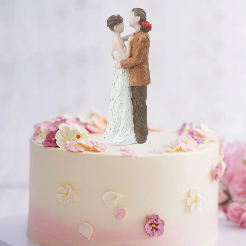 Cross-Border New Arrival Resin Decorations Decoration Baking Supplies Abstract Bridegroom and Bride Love Series