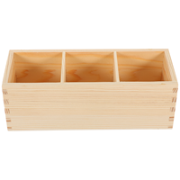 Wooden Multi-grid Pen Holder Desktop Accessories Organizer Home Office Storage Box Pencil Pine Makeup Brush